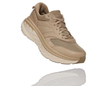 Hoka Bondi Leather Road Homem - Tenis Corrida Estrada Marrom | PT-aZJojdh